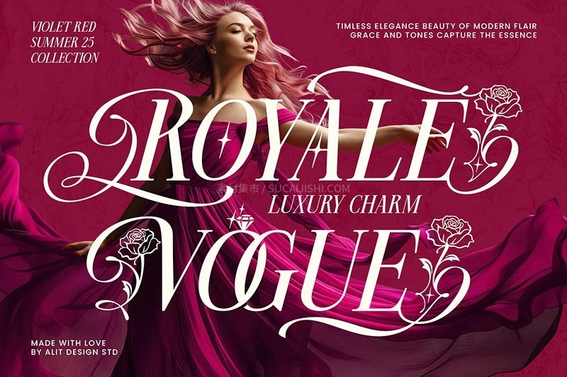 Miogina优雅的花体字英文字体